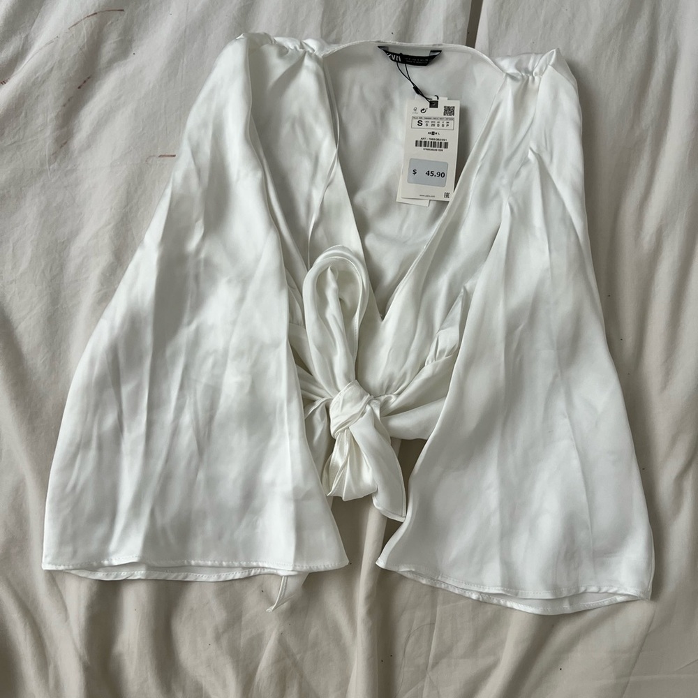 Elegant White Wrap Top